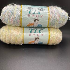 Yarn TLC Baby from Red Heart Acrylic & Nylon blend Yellow Sparkle White Sparkle
